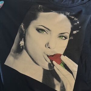 Angelina Jolie Size Large Black Fan T-Shirt